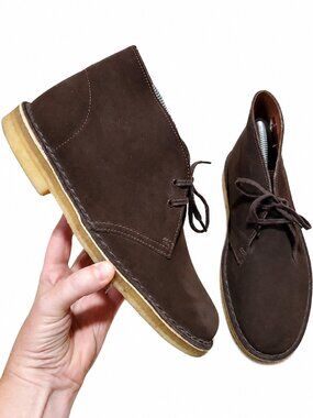 CLARKS Originals Desert Boots Suede Leather Lace Up Brown Size 9 Western Neutral